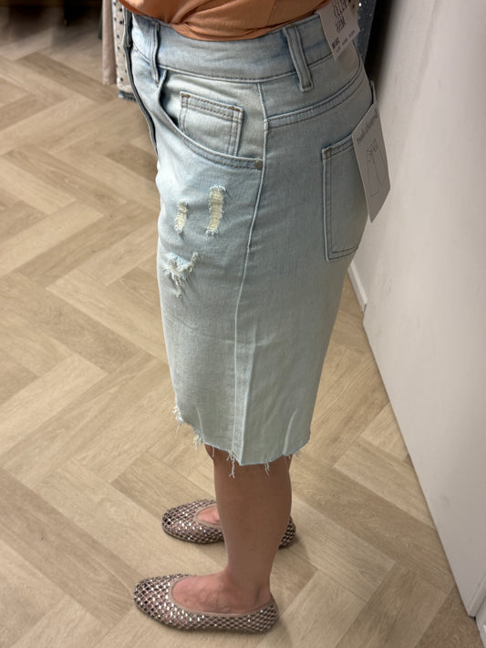 Jeans Jort Destroyed Light Denim
