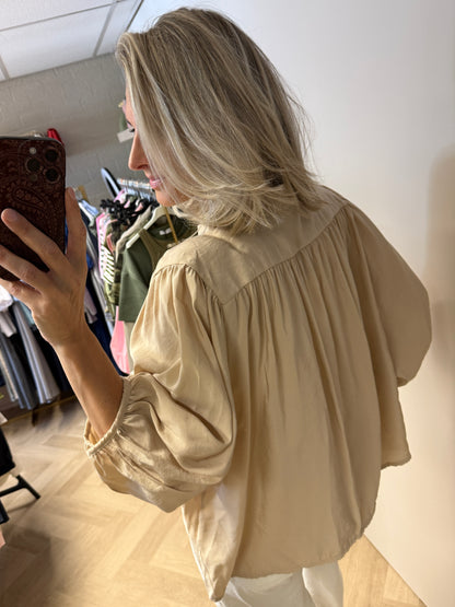 Blouse Ella Pofmouwen Beige