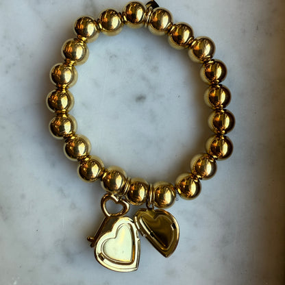 Armband Elastiek Goud Key Heart