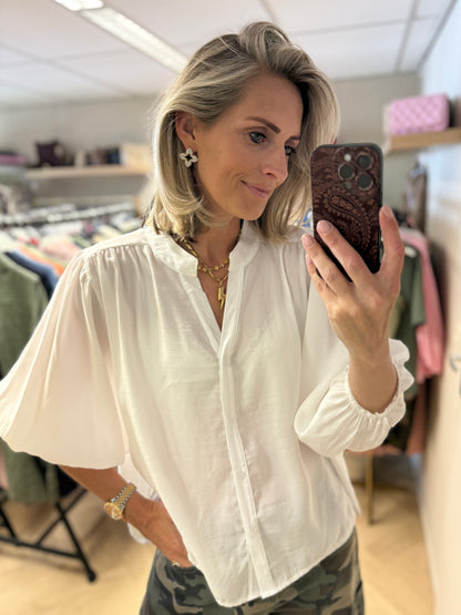 Blouse Ella Pofmouwen Wit