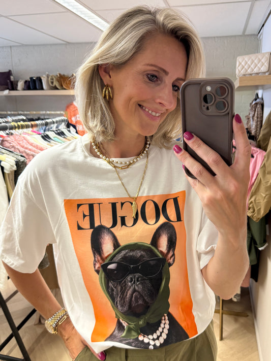 T Shirt Franse Bulldog Wit