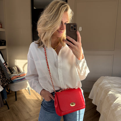 Tas Nina Leder Rood