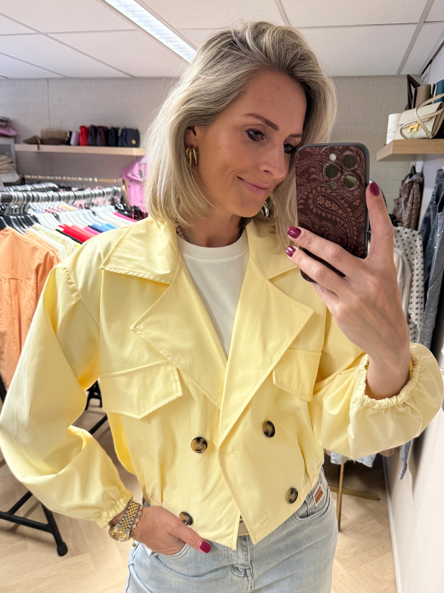 Jas Trench Zachtgeel
