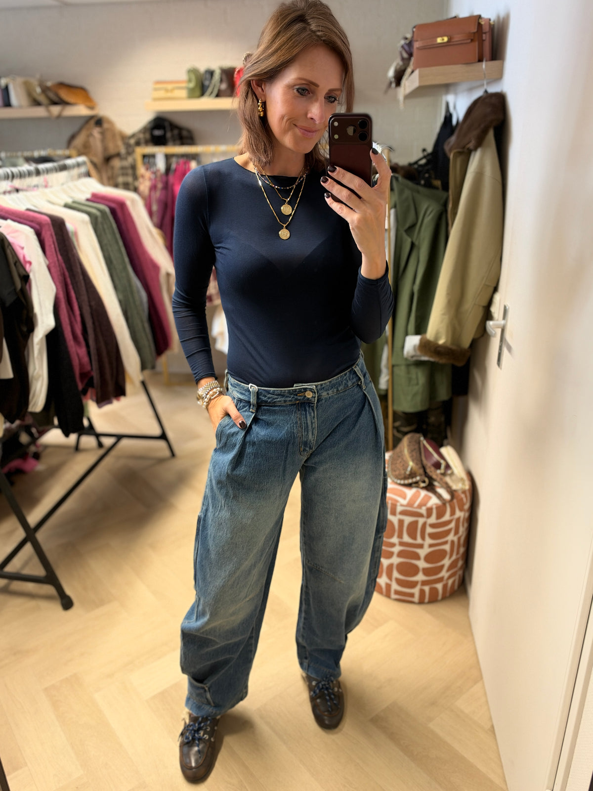 Shirt Nola Cashmere Donkerblauw