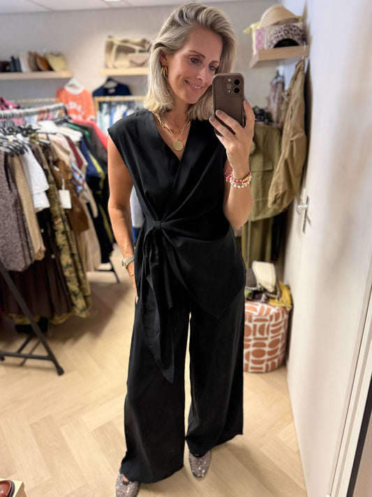 Co Ord Set Mia Overslag Zwart