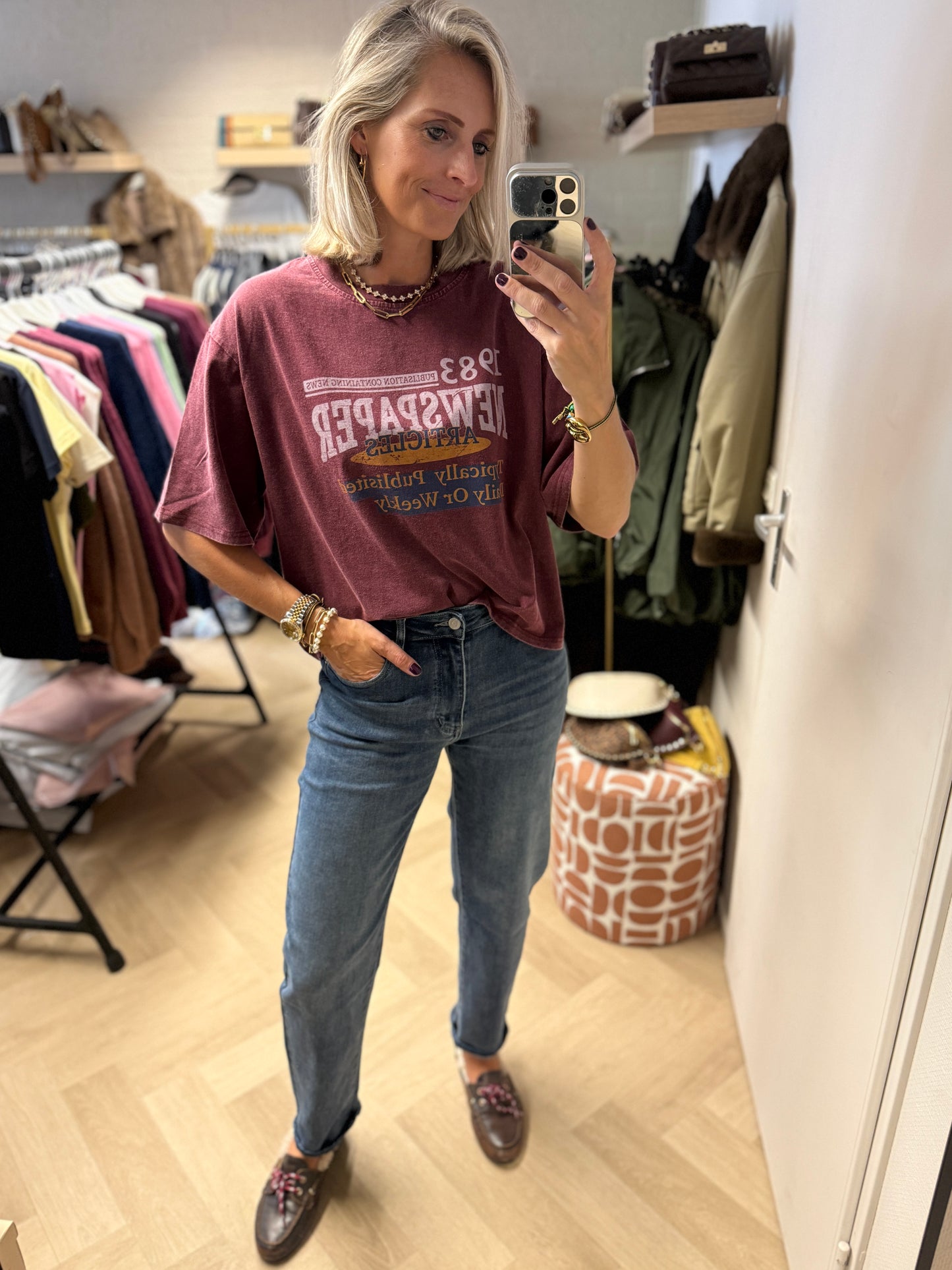 T-Shirt Julia Vintage Bordeaux