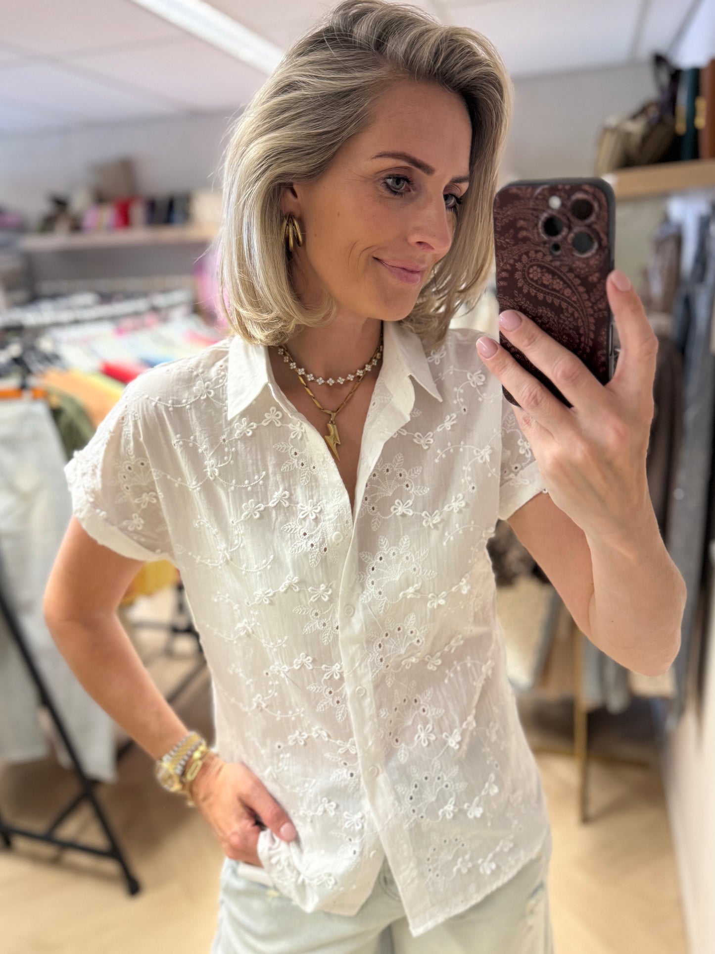Blouse Lina Broderie Wit