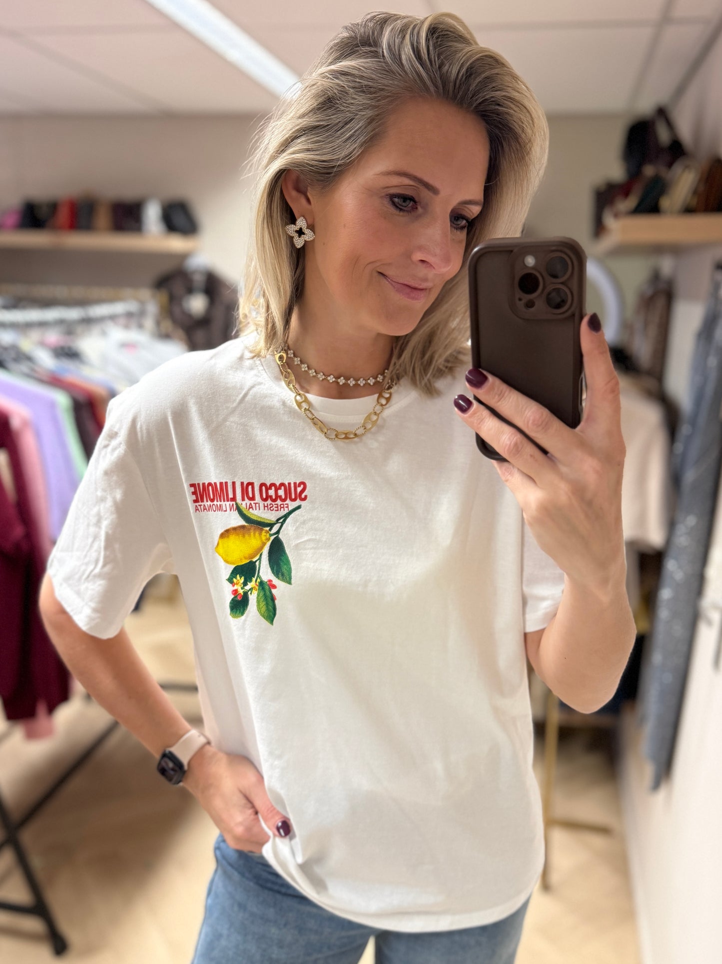 T Shirt Limone Wit
