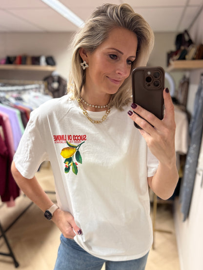 T Shirt Limone Wit
