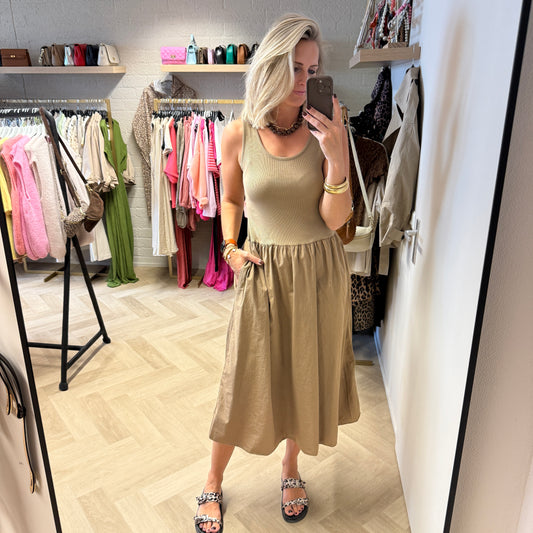 Jurk Christy Rib Katoen Camel