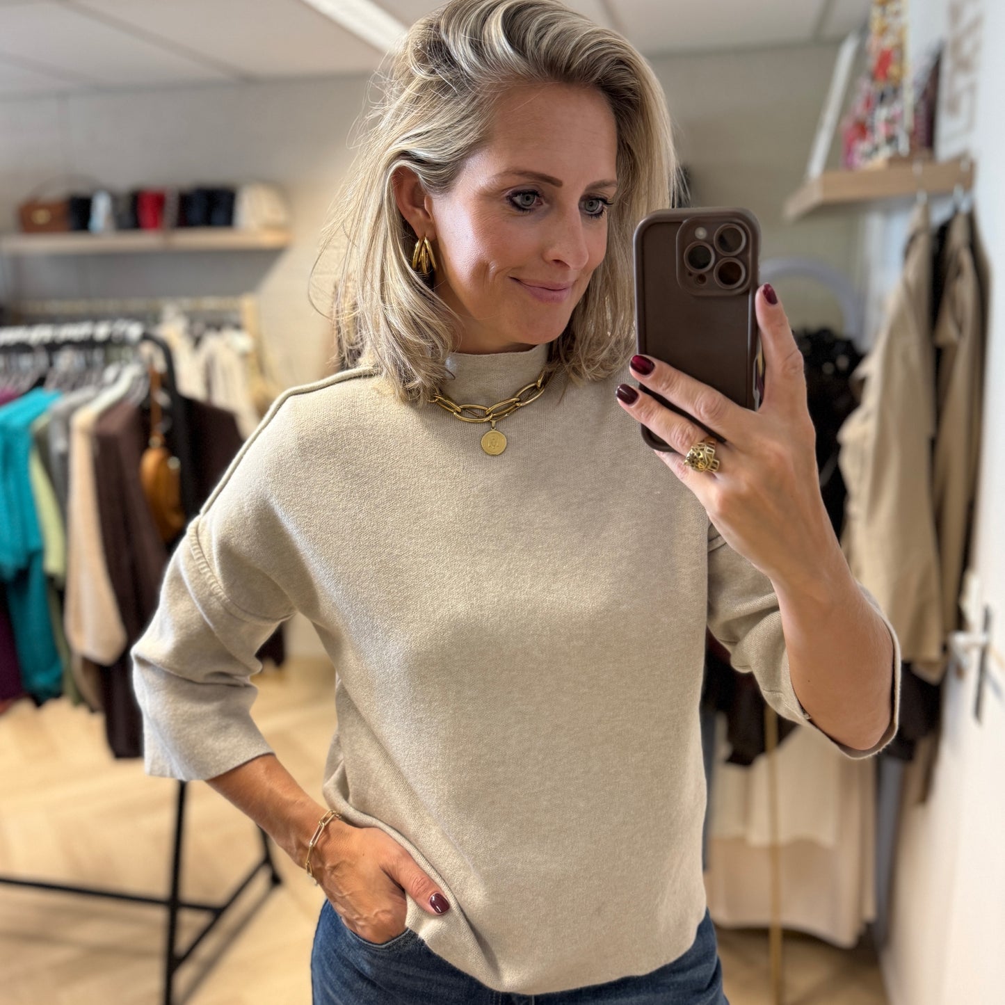 Trui Isabel Viscose Taupe