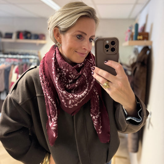 Sjaal Paisley Burgundy