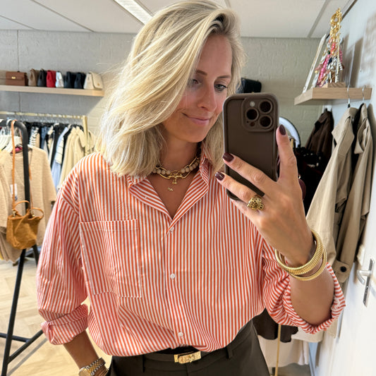 Blouse Streepjes Oranje