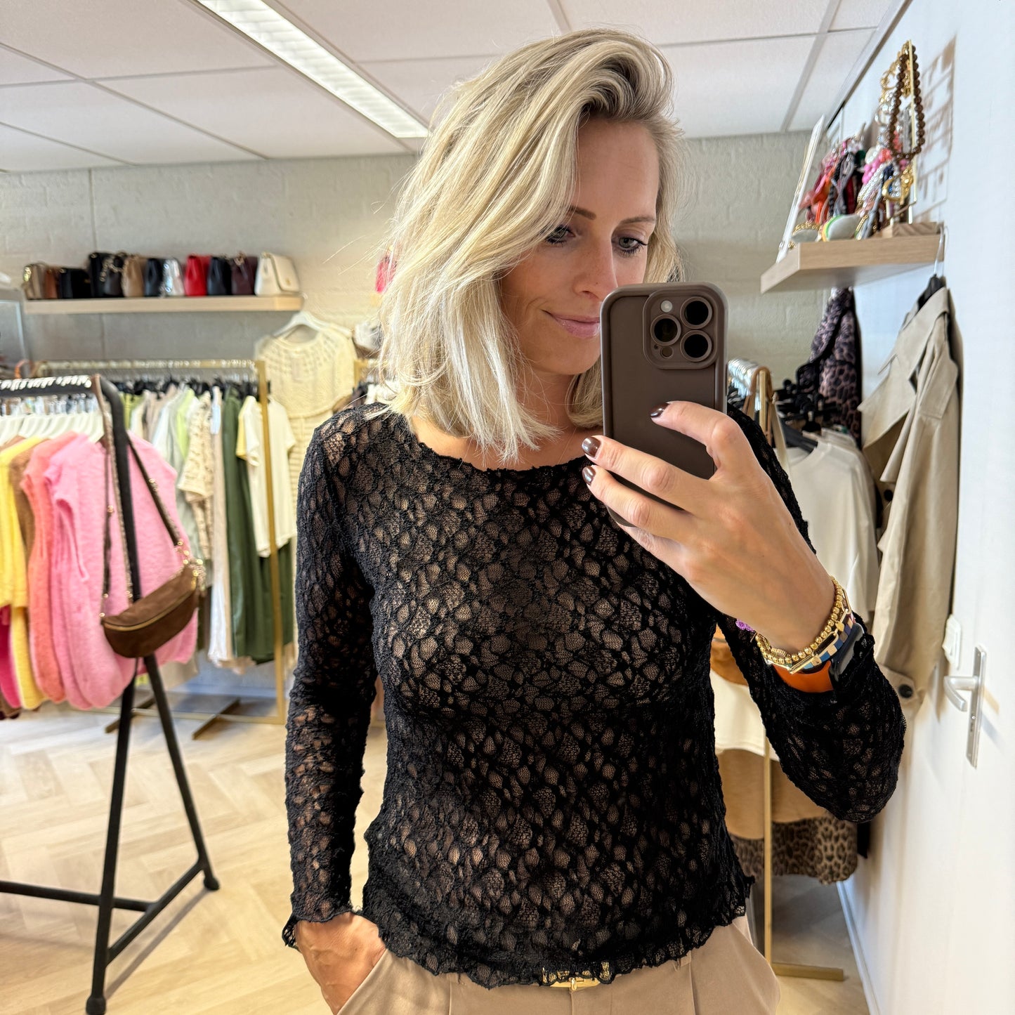 Shirt Kaya Kant Zwart