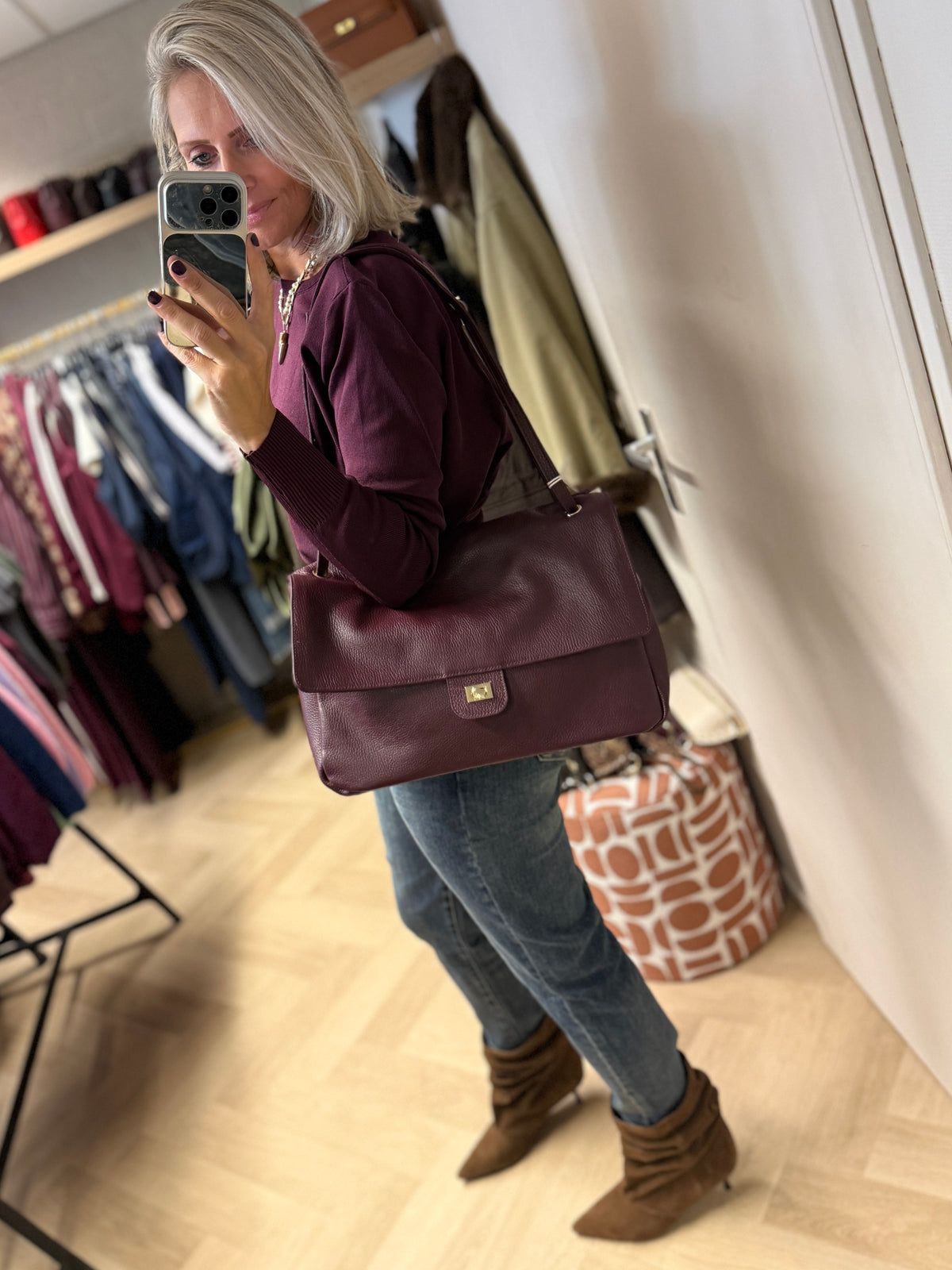Tas Chiavari Medium Burgundy