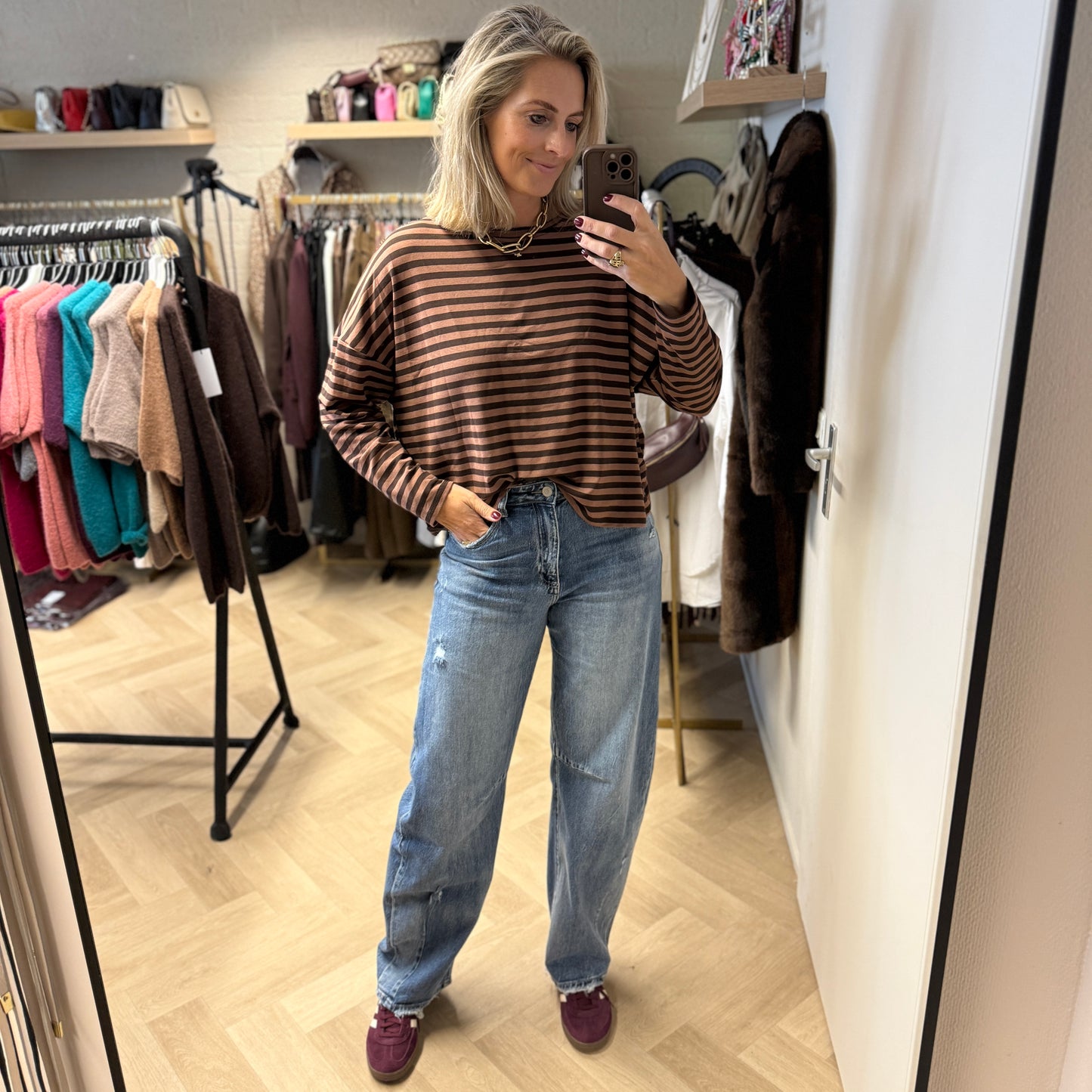 Shirt Macy Streep Mokka Bruin