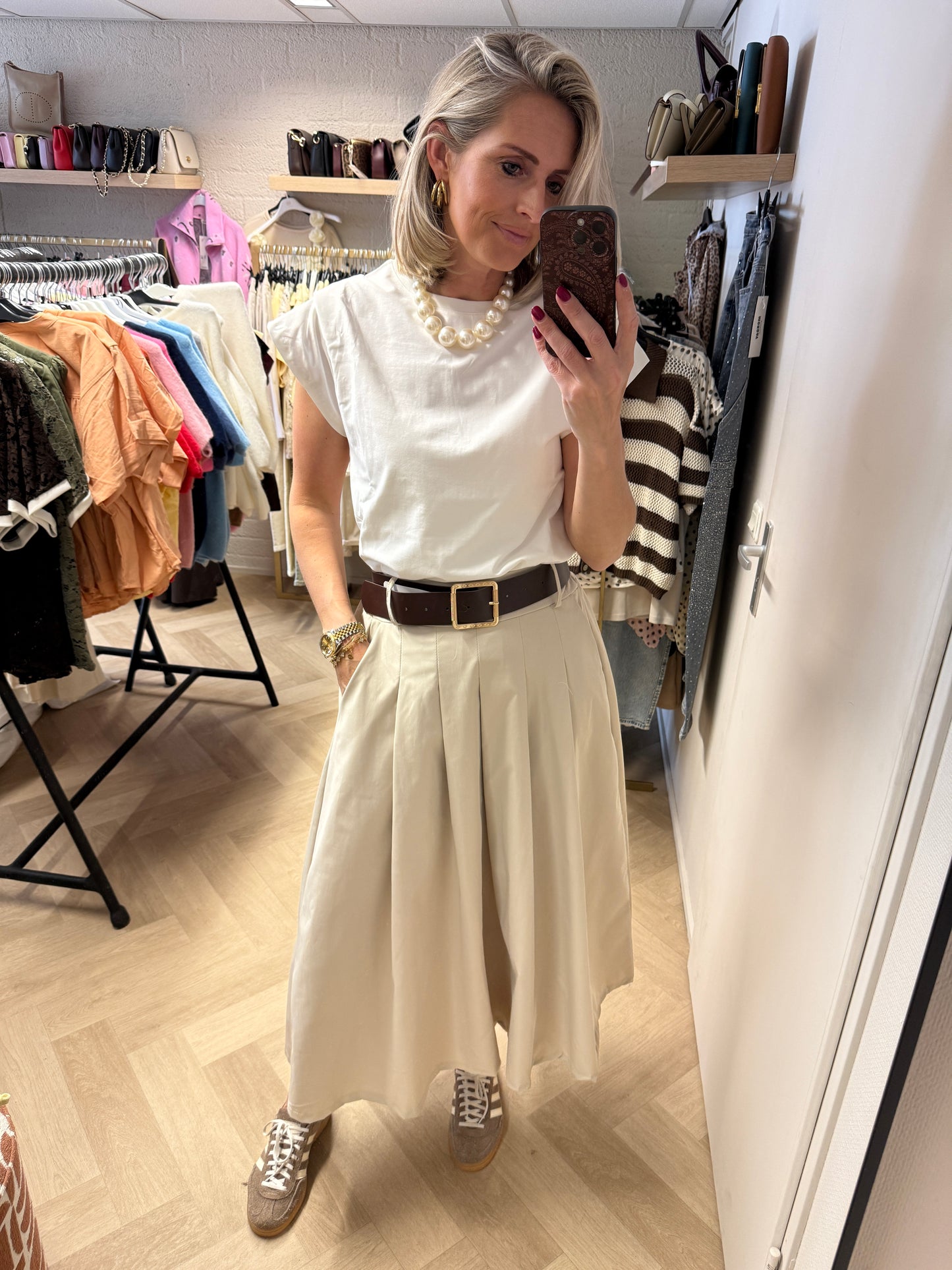 Rok Sharon Plooi Beige