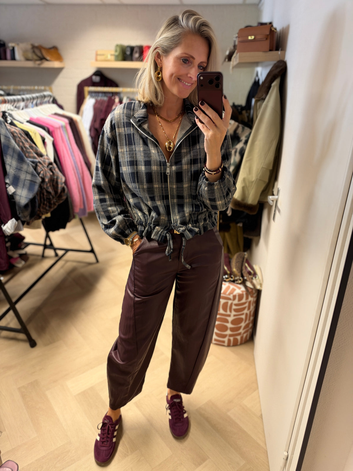Vest Wendy Ruit Blauw