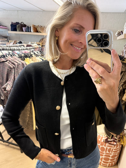 Vest Kelly Knopen Zwart