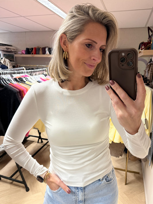 Shirt Basis Lange Mouw Wit