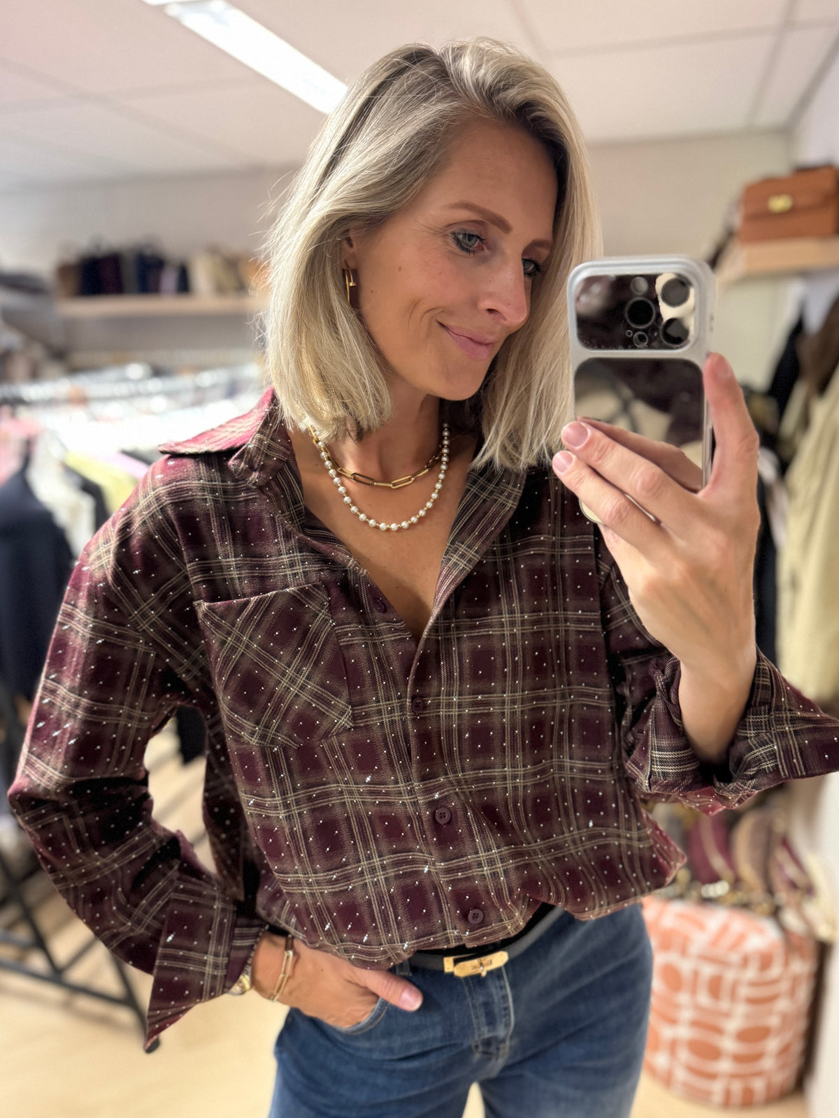 Blouse Stella Ruit Studs Bordeaux