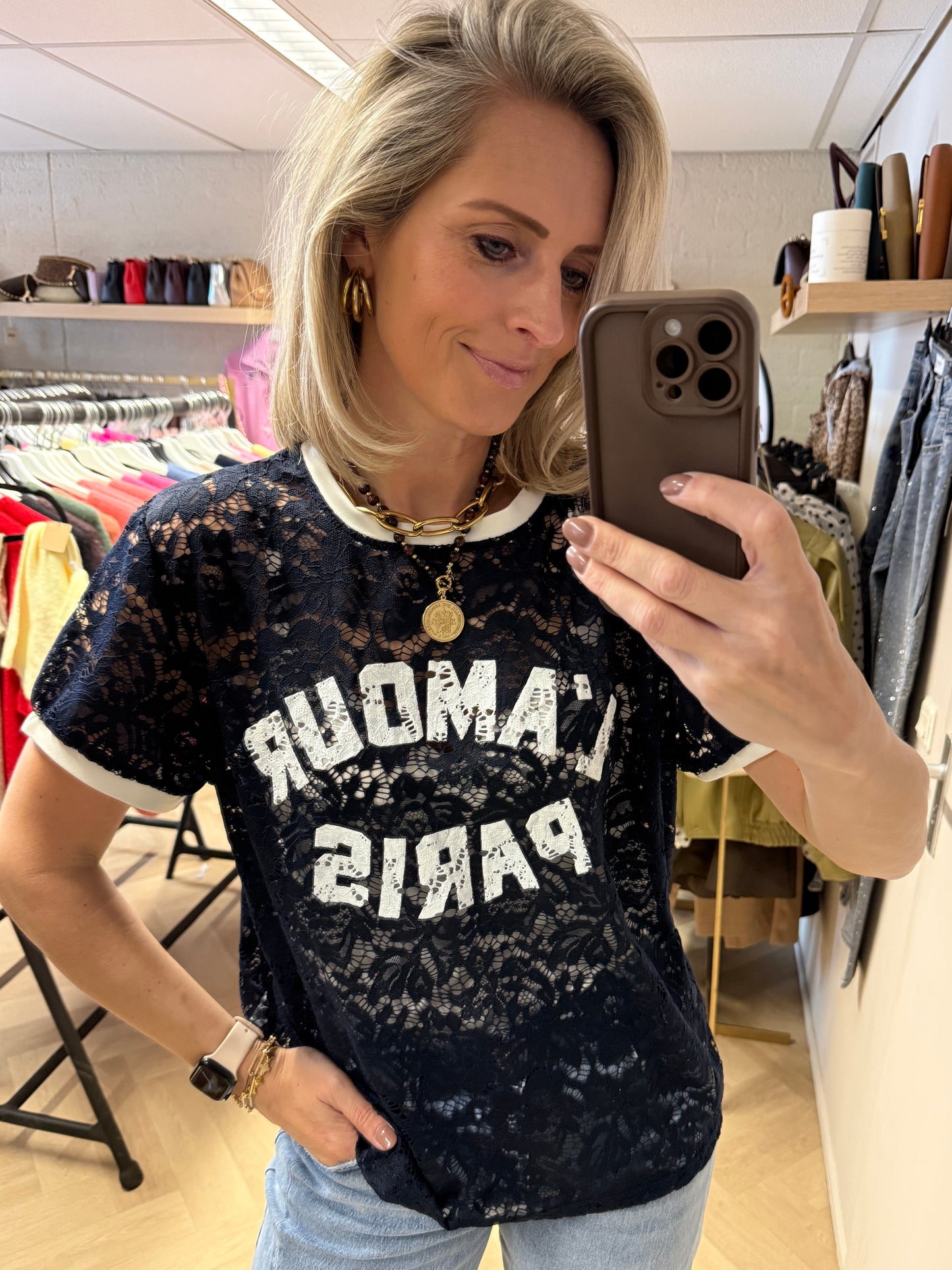 Shirt Lucy L'Amour Paris Donkerblauw