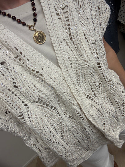 Vest Elize Crochet Beige