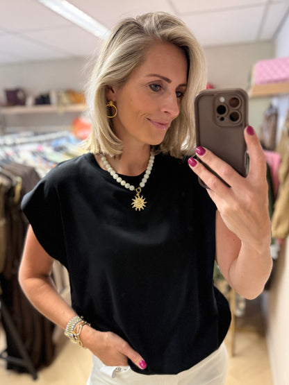 Shirt Joy Elastiek Zwart