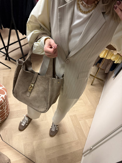Blazer Char Krijtstreep Bomber Ecru