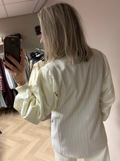 Blazer Char Krijtstreep Bomber Ecru