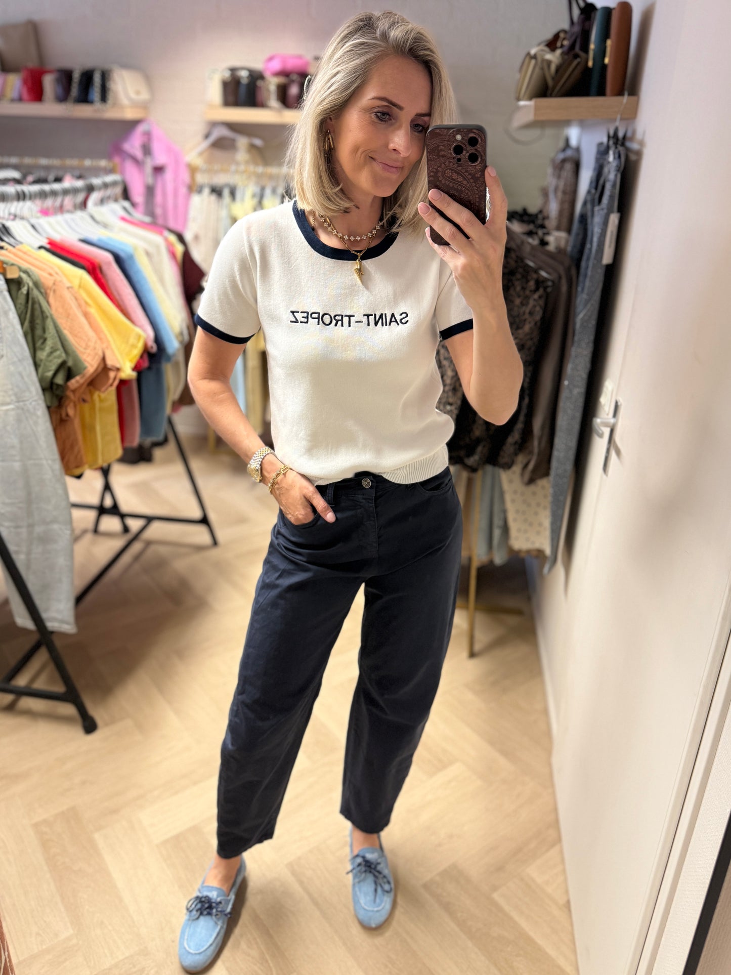 Shirt Saint Tropez Blauw Wit