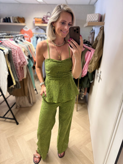 Co Ord Set Broderie Marije Groen