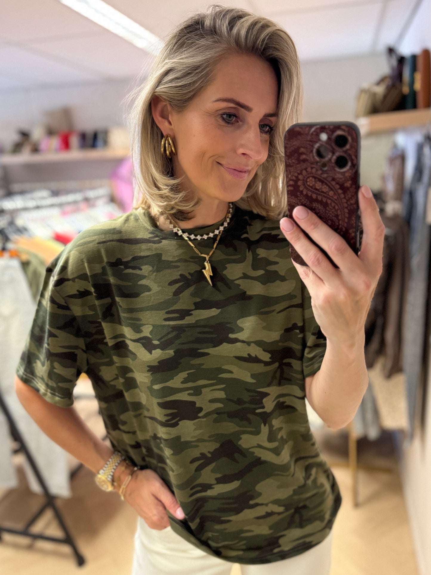 Shirt Armyprint Groen