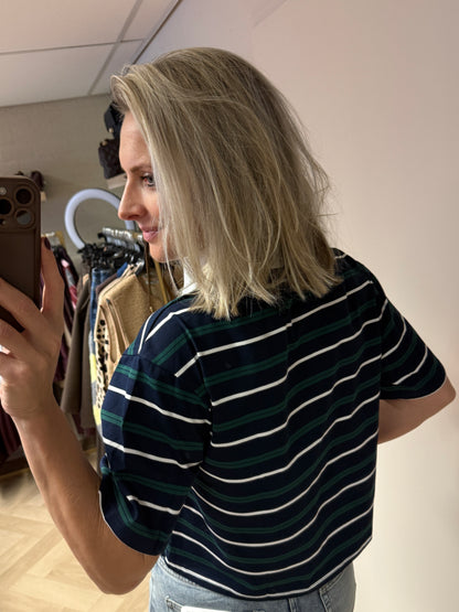 Polo Shirt Korte Mouw Streep Blauw