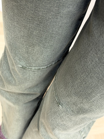Jeans Laulia Balloon Mid Rise Groen