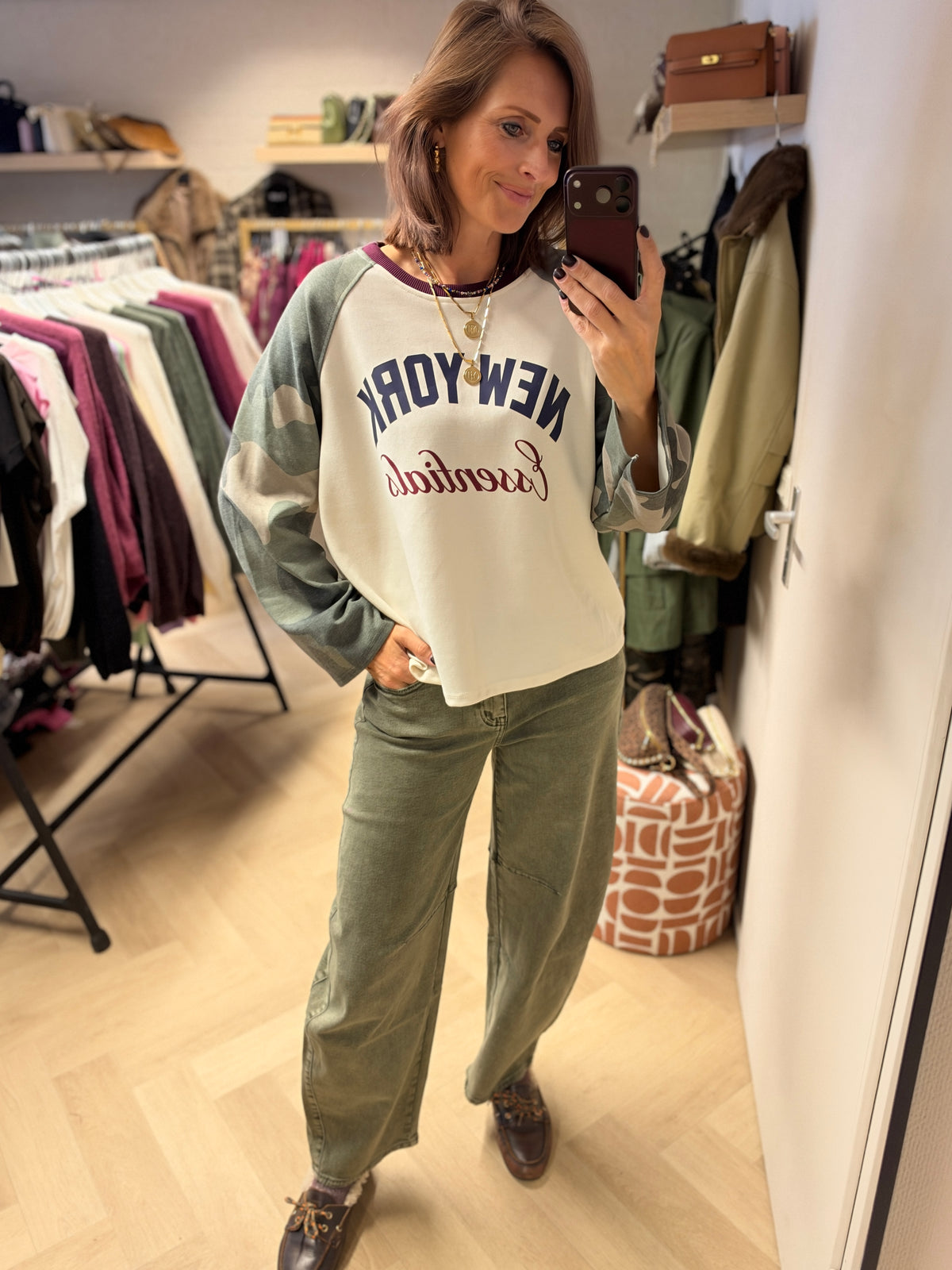 Longsleeve  Raglan Army NY Essentials Bordeaux
