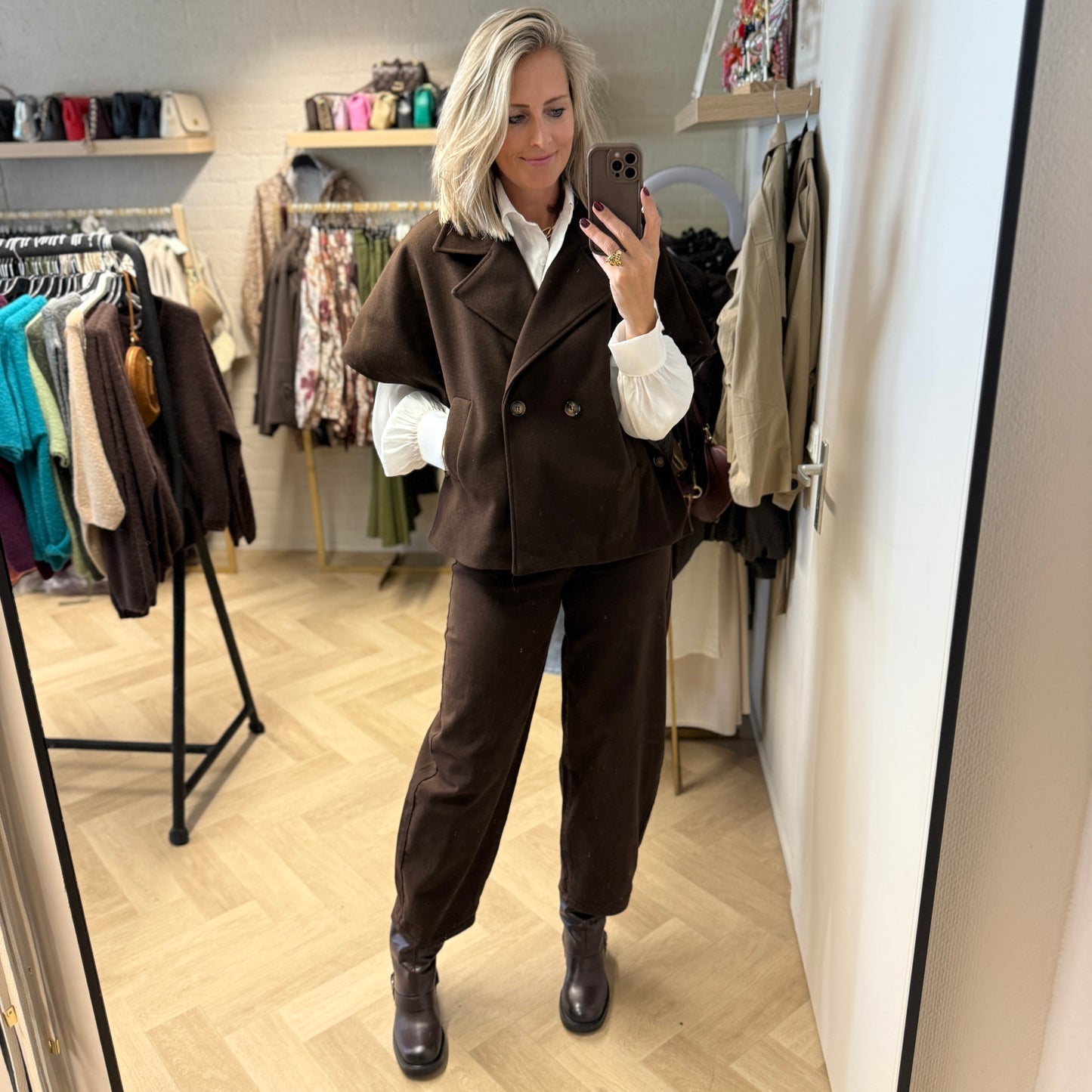 Jas Cape Cisca Trench Bruin