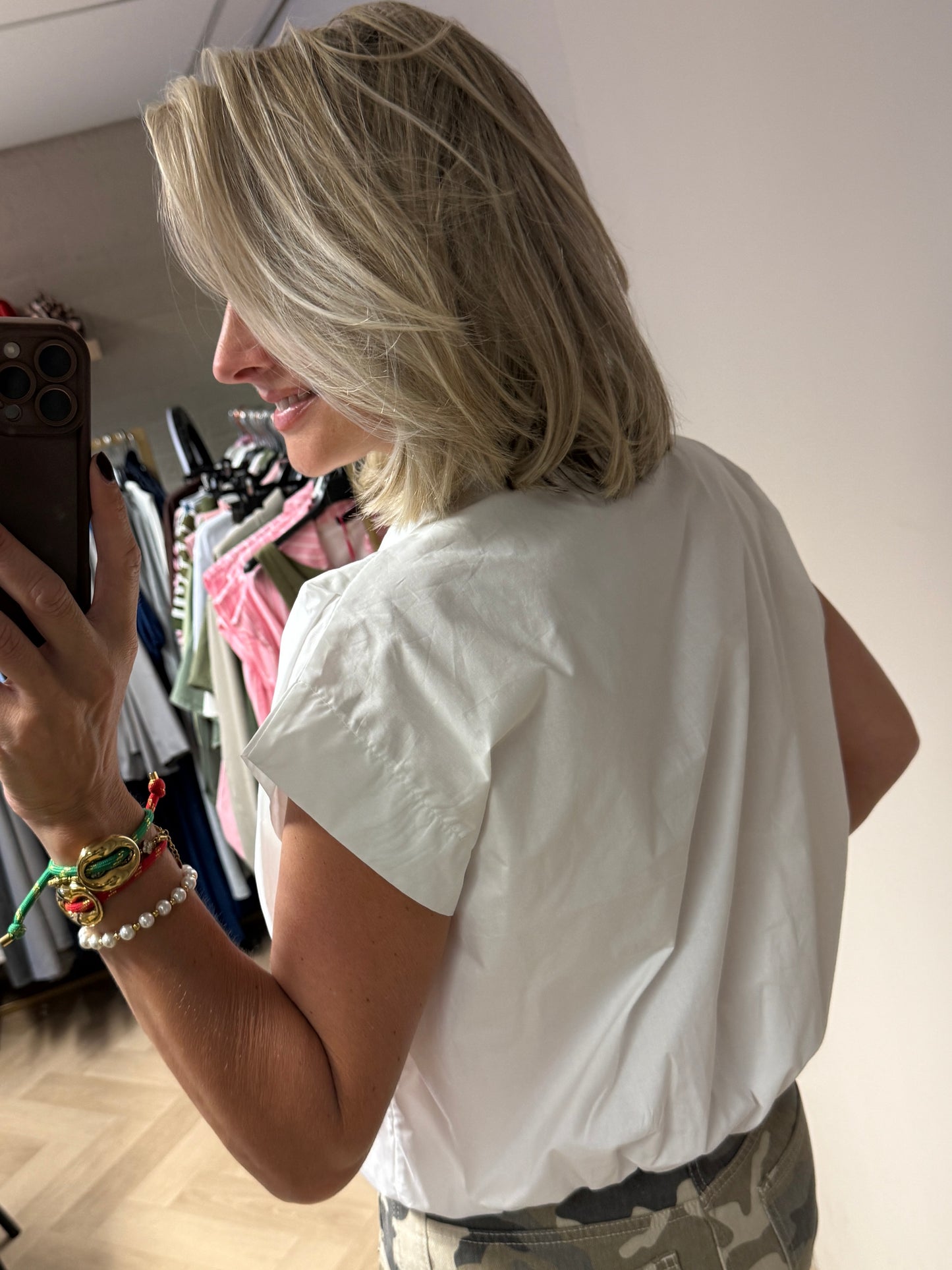 Blouse Eva Pof Elastiek Wit