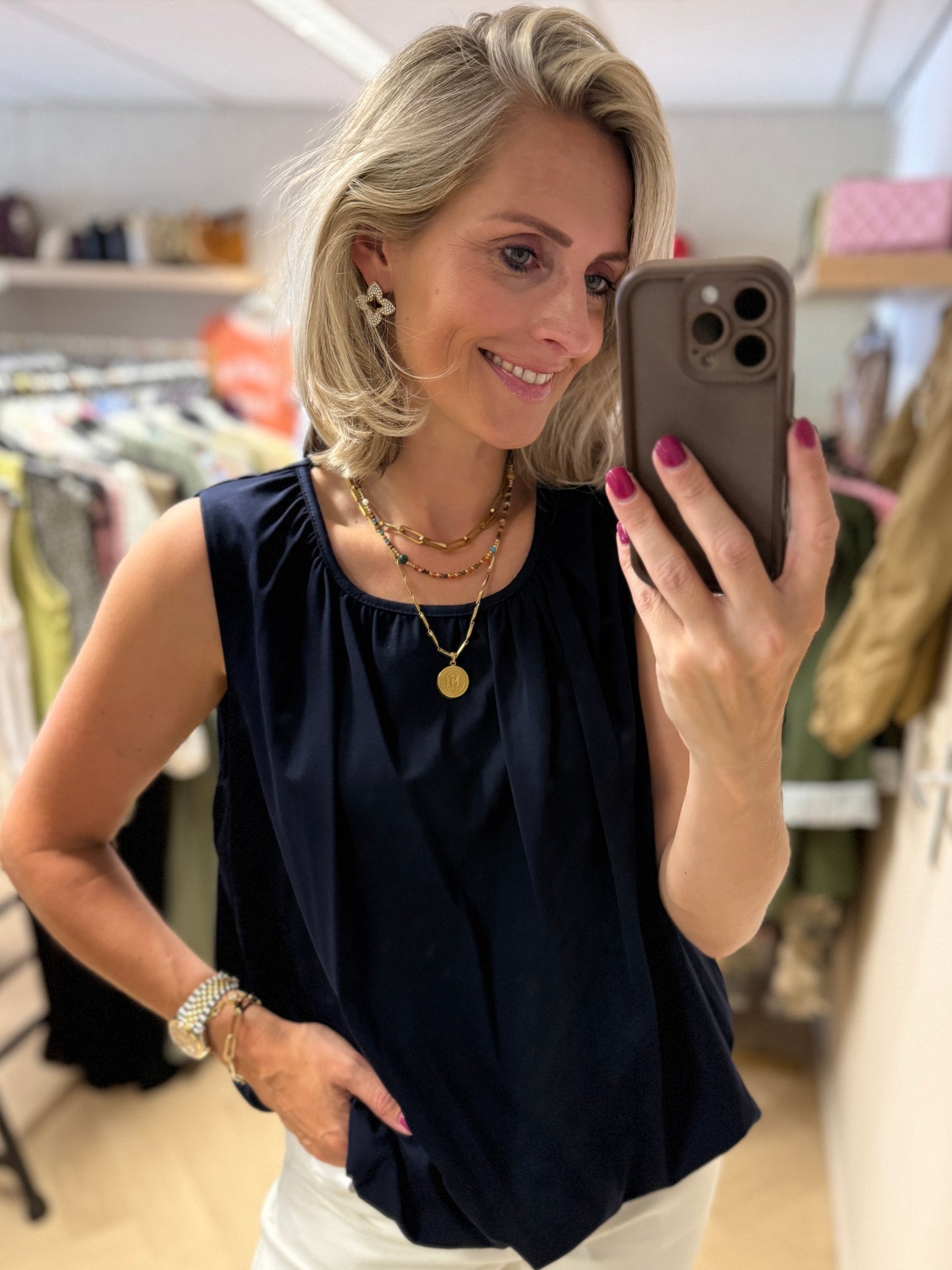 Top Yara Comfy Pof Navy