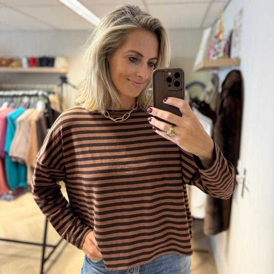 Shirt Macy Streep Mokka Bruin