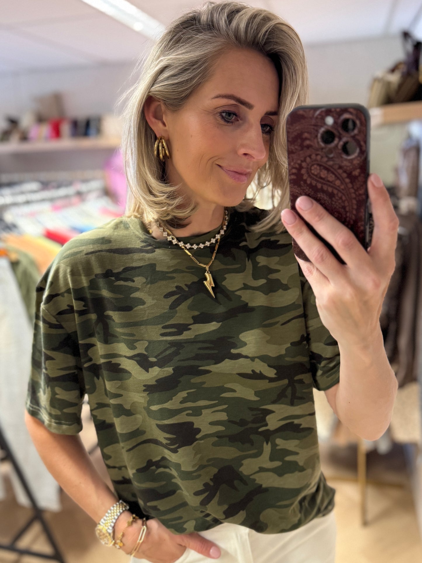 Shirt Armyprint Groen
