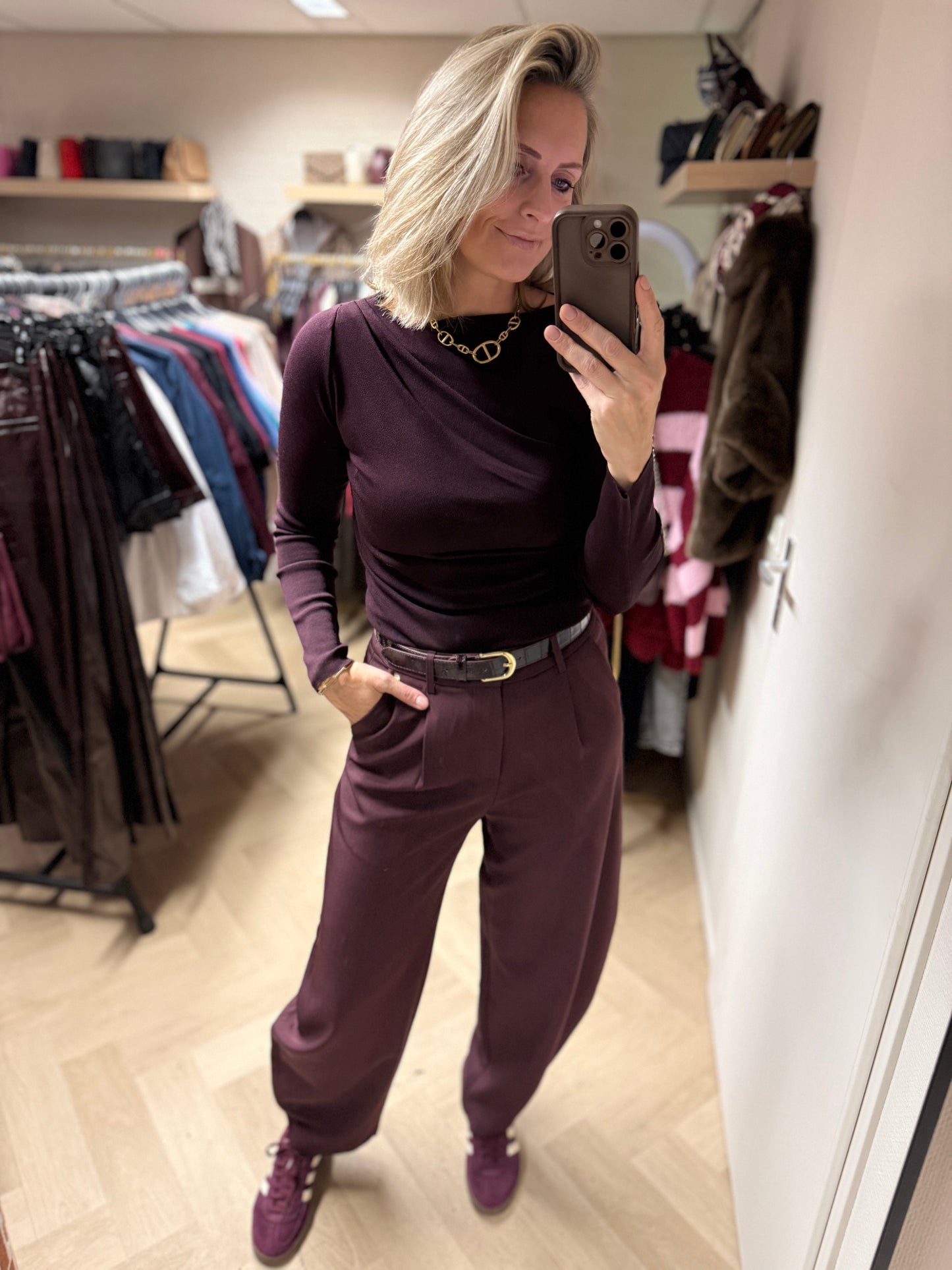 Pantalon Nina Barrel Plum