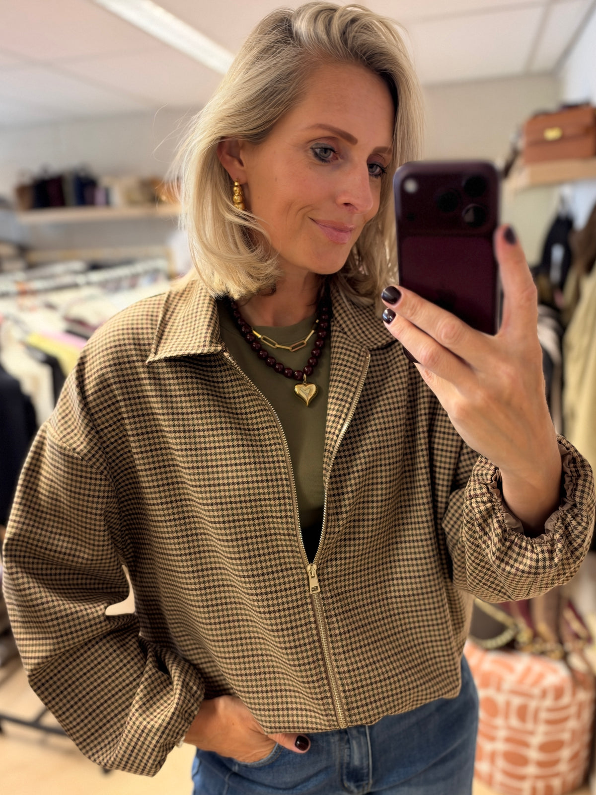 Jack Tartan Ruit Camel Groen Bruin Burgundy