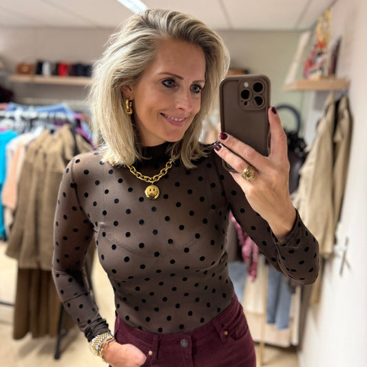 Shirt Kaya Mesh Polkadot Bruin