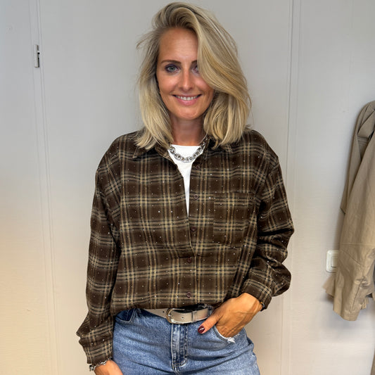 Blouse Janet Ruit Strass Choco