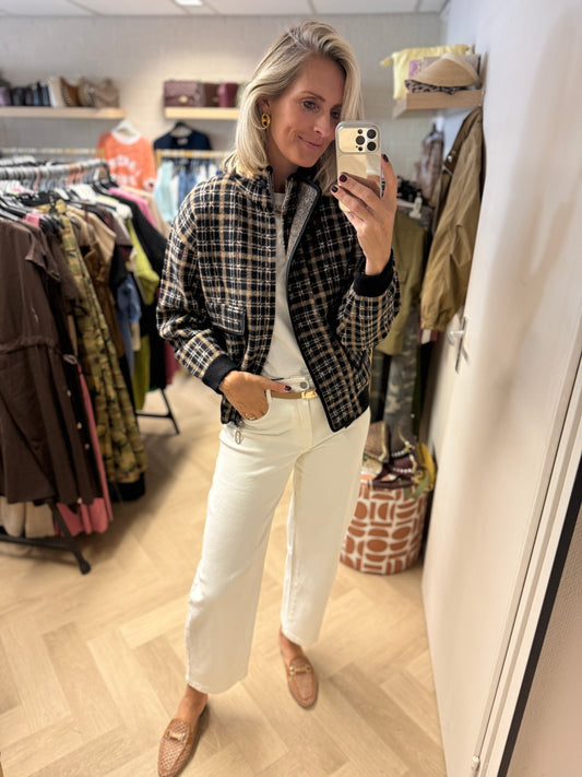 Vest Jolie Ruit Zwart Camel