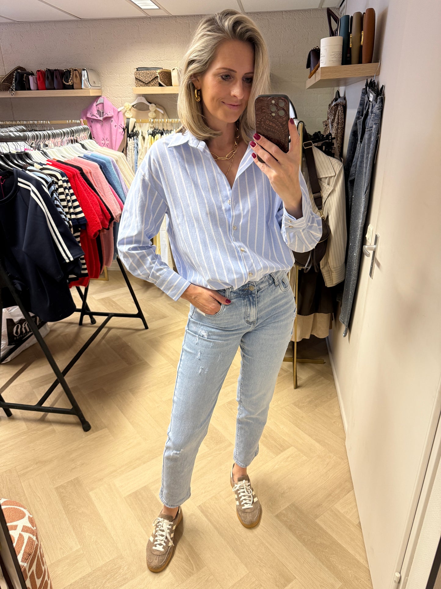 Jeans Eva Mom Fit Light Denim Damage