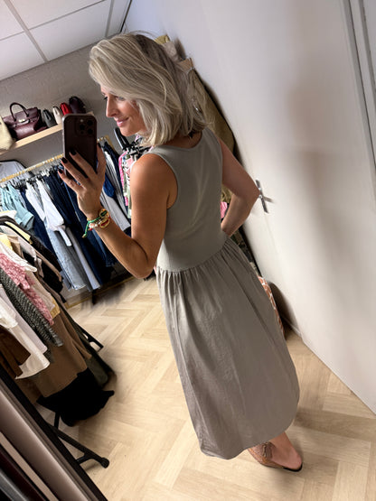 Jurk Katy Katoen Topdress Taupe