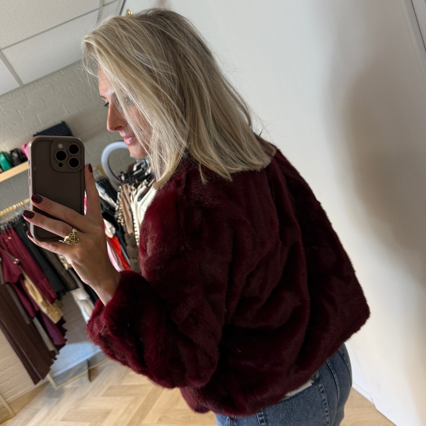 Jack Francy Faux Fur Burgundy