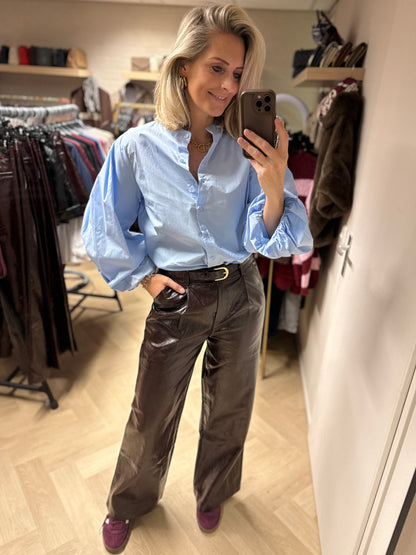 Pantalon Farah Pu Leather Bruin Lak